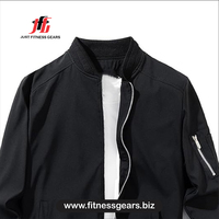 Blouson bomber pour homme, coupe-vent, respirant, écologique, en polyester/nylon, avec col montant et fermeture éclair avec logo sur le devant
