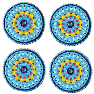 Posavasos Ecológico de Cuentas de Semillas, Posavasos Único de Cuentas de Semillas para Ocasiones Especiales, Posavasos Colorido de Cuentas de Semillas con Diseño Intrincado - Product Image 3