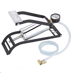 Pompe à pied manuelle en métal avec manomètre pour usage scolaire, intérieur et extérieur - Product Image 4