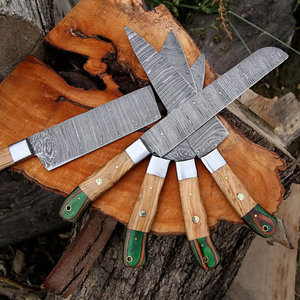 Coffret de couteaux de chef LEGACY BLADES en acier Damas fait main, 5 pièces, couteaux de cuisine professionnels, manche en bois, fournisseur - Product Image 2