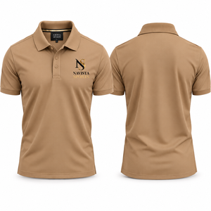 เสื้อเชิ้ตผู้ชาย Navista Sports ผ้าฝ้าย แขนสั้น สีพื้น ปักโลโก้ด้านหน้า ผ้าถักเนื้อนุ่ม ระบายอากาศได้ดี น้ำหนัก 200 กรัม - Product Image 1