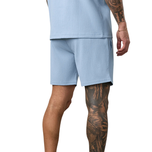 Pantalones Cortos Casuales Tejidos Azul Cielo para Hombre, Ropa Deportiva para Gimnasio, Entrenamiento, Running, Ropa Deportiva Ligera, Transpirable, Ropa Deportiva de Verano, Cómoda - Product Image 2