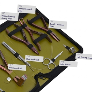 Wholesale Salon Hair Extension Tools <b>Set</b> Micro Ring Removal Plier Nano Bead Crimper Bead Opener Closer Tool Hair Parting Finger - Product Image 3