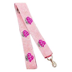 Handmade White Polyester Beaded Bag Strap With Gold Letters Rectangular Shape Embroidery <b>Craft</b> Accessory - Product Image 5