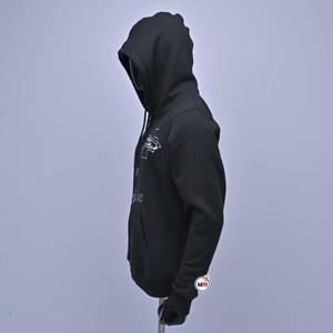 Men's Black Embroidered Hooded Zipper Sweatshirt Oversized Cotton French Terry Casual OEM Autumn Breathable Streetwear Fashion - Product Image 3