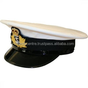 Gorra blanca uniforme de alta calidad con insignia de lingote, gorras de pico al por mayor, precio barato personalizado a la venta - Product Image 1