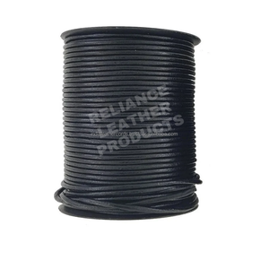 Cordón de Cuero Genuino Premium de 3mm, Negro Brillante, para Pulseras, Macramé, Llaveros, Proyectos Hechos a Mano, Componentes para Joyería - Product Image 1