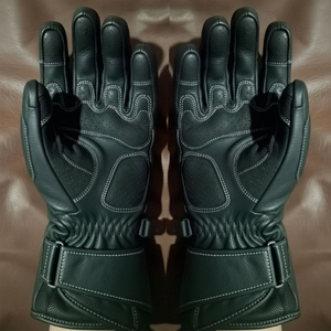Gants de moto en cuir personnalisés, antidérapants, résistants à l'usure, compatibles avec les écrans tactiles, chauds, pour toutes les saisons, décontractés, pour hommes - Product Image 6