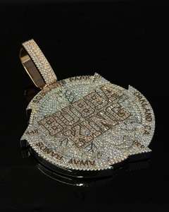 Colgante de Moissanita VVS Personalizado para Hombre, Chapado en Oro de 14K sobre Plata 925, con Letra, Nombre o Logotipo, Estilo Hip Hop Iced Out, Pasa Prueba de Diamante - Product Image 2