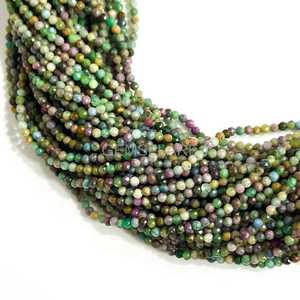 Cuentas redondas microfacetadas de rubí zoisita natural de 2 mm, cuentas de piedras preciosas sueltas con corte de diamante, cuentas de rubí zoisita para la fabricación de joyería al por mayor. - Product Image 5