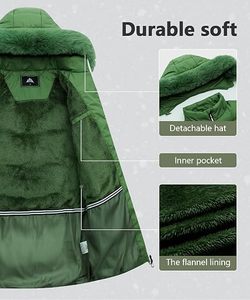 Women's Lightweight <b>Packable</b> Hooded Winter Quilted Puffer <b>Jacket</b> Detachable Sleeves Hat Zipper Closure Water Resistant Fur Wool - Product Image 5