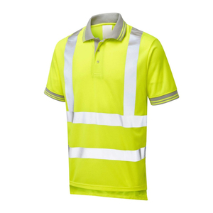 Polo de travail haute visibilité pour homme à manches courtes avec bande réfléchissante OEM - Product Image 3
