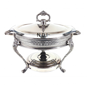 Nouveau modèle de chauffe-plats à haute capacité pour le stockage des aliments Buffet Couvercle en verre Décor Chauffe-plats en acier inoxydable - Product Image 3