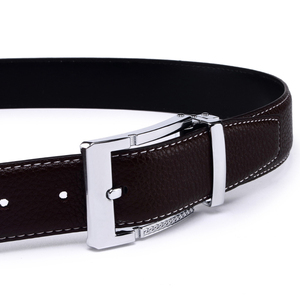 Ceinture en cuir véritable de vachette pour homme, légère, respirante, écologique, avec crochets en acier de haute qualité, vente en gros, boucle automatique en alliage - Product Image 3