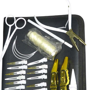 Kit d'outils d'extension capillaire Micro Link noir mat de qualité supérieure, kits durables en acier inoxydable, pinces d'extension capillaire, marque privée - Product Image 3