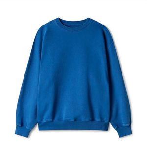 เสื้อสเวตเชิ้ตคอกลมโอเวอร์ไซส์แบบยูนิเซ็กซ์ สีน้ำเงินล้วน ผ้าเฟรนช์เทอร์รี่ถัก สวมใส่สบาย ทรงปกติ เหมาะสำหรับฤดูใบไม้ร่วง - Product Image 1