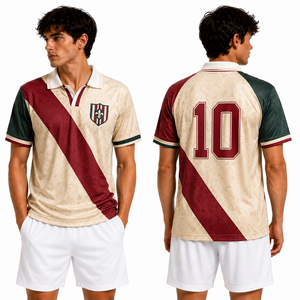Camiseta de Fútbol Personalizada, Diseño Retro Ajustado, con Cuello, Marca Privada, Lista para Exportación, para Jugadores y Aficionados, Estilo Clásico y Herencia Deportiva - Product Image 2