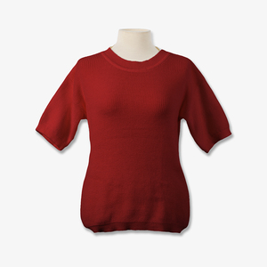 CRAZIGOODS - Top de Punto Casual para Mujer, Cuello Redondo, Color Sólido, 100% Acrílico, Manga Corta, Antiarrugas, Delgado, para Todas las Temporadas - Product Image 4