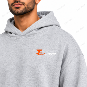 เสื้อฮู้ดดี้ทรงหลวมสำหรับผู้ชาย ผ้าฝ้ายฟลีซ 490 GSM อุ่นสบาย สไตล์สตรีทแวร์ รับผลิตตามแบบ OEM แบรนด์ส่วนตัว โรงงาน - Product Image 5