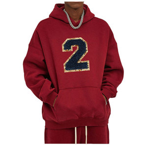 Sudadera con capucha oversize de algodón con cremallera, efecto desgastado, bordado y parches, lavado ácido y efecto descolorido por el sol, estilo streetwear premium - Product Image 2