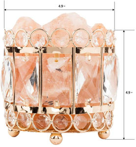 Lámpara de Sal Rosa del Himalaya en Cesta de Hierro, Lámpara de Sal de Cristal Natural para Decoración del Hogar, Luz Nocturna - Product Image 2