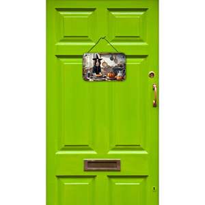 Nouveau Cavalier Spaniel automne cuisine décoration murale multicolore aluminium métal citrouilles porte suspendus imprime 8HX12W pour la maison salle de bain - Product Image 2