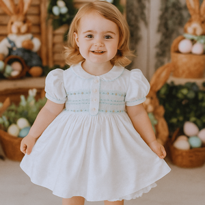 Robes de princesse personnalisées en coton, vêtements pour enfants brodés à la main, fabrication vietnamienne pour petites filles. - Product Image 5