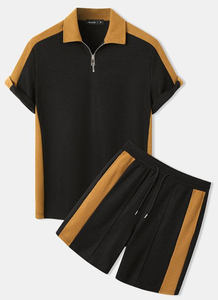 ชุดเสื้อยืดถักทรงโอเวอร์ไซส์สำหรับผู้ชาย คอกลม ทรงหลวม ระบายอากาศได้ดี เหมาะสำหรับฤดูร้อน สไตล์ลำลอง ไซส์พลัส ชุดสองชิ้น รับผลิตแบบ OEM ODM ขายส่ง - Product Image 2