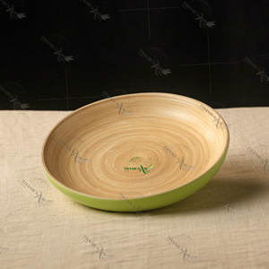 Platos de bambú ecológicos personalizados, hermosa laca colorida biodegradable clásica para uso en cocina de Hotel, recién llegado - Product Image 6