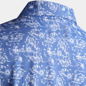 เสื้อกอล์ฟผู้ชายคุณภาพสูง ผลิตจากโพลีเอสเตอร์ผสมสแปนเด็กซ์ ระบายความชื้นได้ดี พร้อมรับสกรีนโลโก้ตามแบบ ODM แห้งเร็ว - Product Image 4