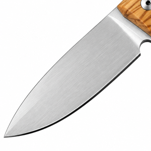 Cuchillos de Caza con Mango de Madera Natural Marrón Claro y Hoja Plateada, con Funda de Cuero Marrón para Camping, Senderismo y Actividades al Aire Libre - Product Image 3