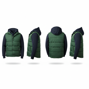 Chaleco Acolchado de Invierno para Hombre, Talla Grande, Reversible, Cortavientos, 100% Poliéster, Ropa de Trabajo, Venta al Por Mayor OEM - Product Image 3