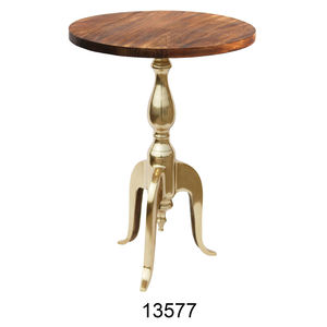 Modern Living Room Furniture Handmade Aluminum Coffee Table With Creamy Powder Coated and Wooden Top - Product Image 6