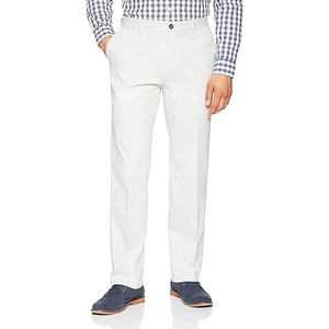 <b>Men's</b> pants <b>White</b> Straight Leg Chino Pants Mid Waist Smart Casual Lightweight Cotton Oxford <b>Trousers</b> Button Closure Summer Wear - Product Image 1