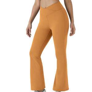 Compression Breathable Mid <b>Flare</b> <b>Leggings</b> Women High Elastic Waist Athletic Push Stretch Butt Lifting Tummy Control - Product Image 2