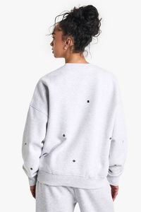 Sudadera de Forro Polar Personalizable para Mujer, Invierno, Larga, Lisa, de Algodón, Hombros Caídos, Cuello Redondo, Alta Calidad - Product Image 2