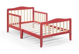 Certified Natural Wooden <b>Toddler</b> <b>Bed</b> Low Floor Design Two <b>Side</b> Safety <b>Rails</b> <b>for</b> Kids Durable <b>for</b> Bedroom Living Room Apartment - Product Image 2