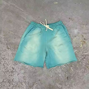 Pantalones Cortos Casuales de Algodón 100% de Alta Calidad para Hombre, Tallas Grandes, Lavado Ácido, Efecto Desgastado, Felpa Francesa, Color Sólido, Antiarrugas, para Gimnasio y Correr, Cintura Alta - Product Image 2