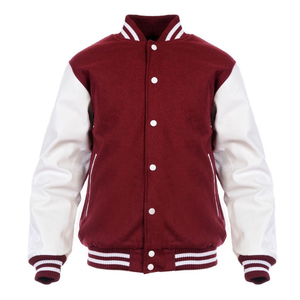 Wholesale Custom Varsity Jacket <b>Men</b> Wool Body and PU Leather Sleeves OEM Letterman Baseball Jacket - Product Image 4