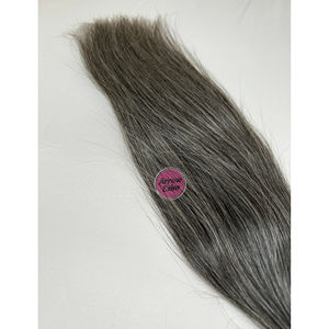 Cheveux humains naturels indiens gris lisses en vrac 100g bruts pour tressage - Product Image 5