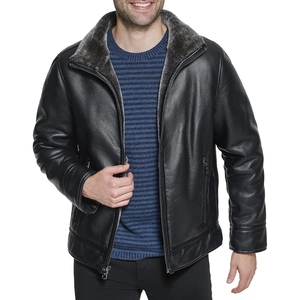 Chaqueta de cuero de oveja genuino de primera calidad para hombre, de lujo, suave, con corte ajustado, a la moda, de alta calidad, para invierno. - Product Image 6
