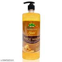 Gel nettoyant visage liquide biologique à l'or et aux fruits LyonsBarry - Rafraîchissant 3 en 1 pour tous types de peaux