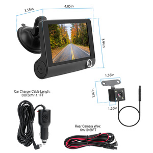 Fotocamera dcrash DVR per auto 1296P con obiettivo 4-In-1 e registrazione Video - Product Image 2