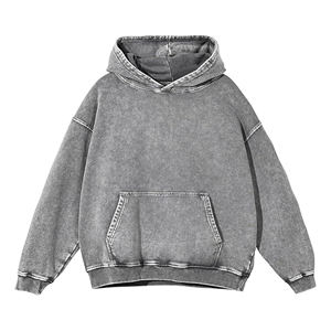 Sweat-shirt à capuche oversize beige teint en pièce unisexe avec poche kangourou, style streetwear décontracté - Product Image 5