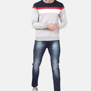 Men's Crew Neck Sweatshirt New Design Autumn Winter Plain Men's Sweatshirts Loose Fashion Pullover Plush Embroidered OEM - Product Image 2
