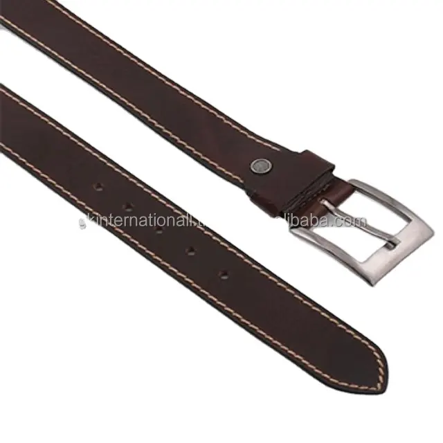 New Product Hot Sale Belt All Match Business Casual genuine leather belts men Belt with old antique brass buckle