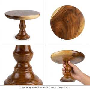 Luxury Solid Wood <b>Cake</b> Stand Eco-Friendly <b>Cake</b> <b>Mold</b> with Glass Cover Multi-Functional Round Dishwasher Safe for Kitchen - Product Image 3