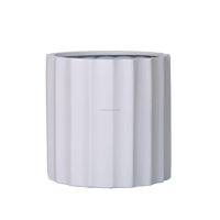 Vente en gros d'usine, grand pot rond en fibre de pierre, pot de fleurs extérieur, pot en béton GRP, pot en ciment