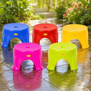 PP Plastic <b>Step</b> Stool Heavy Duty Stackable Portable Footrest Bench Carry Handle Durable Seating European Apartment Bathroom - Product Image 5