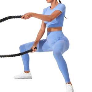 Conjunto Deportivo de 2 Piezas para Mujer, Cintura Alta, Ropa de Gimnasio, Fitness y Yoga, Sujetador Deportivo y Leggings - Product Image 5
